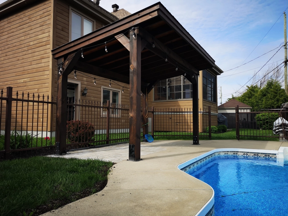 Poutre PIN BLANC noueux fini plané Exterol couleur Moisson