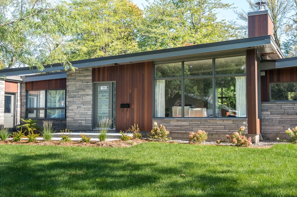Cèdre ROUGE sélect fini sablé Exterol couleur Noyer Mansonia